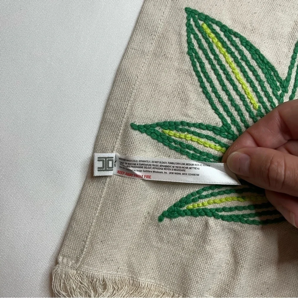 Urban Outfitters Mini Tufted Flag Textured Mary Jane 100% Cotton Tapestry NWT